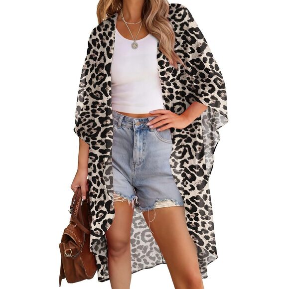 OFEEFAN Other - Bathing Suit Cover Up for Women Beach Kimono Coverups Cheetah Print